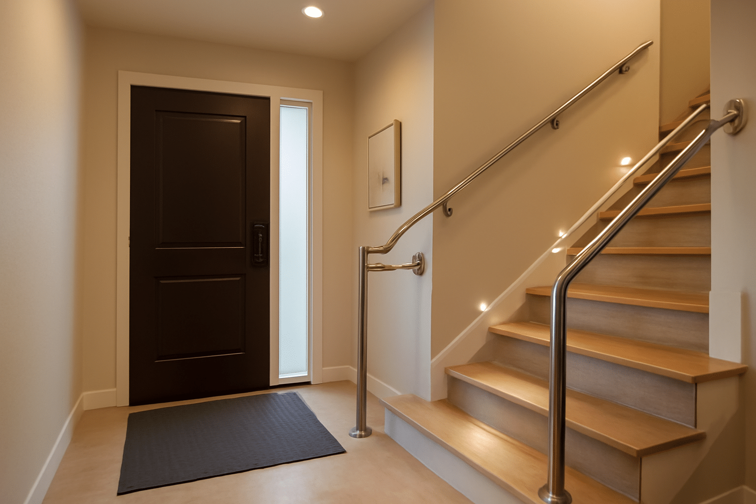 découvrez nos conseils pratiques pour sécuriser l'entrée et l'escalier de votre domicile, afin de favoriser l'autonomie et rassurer au quotidien pour un maintien à domicile en toute sérénité.